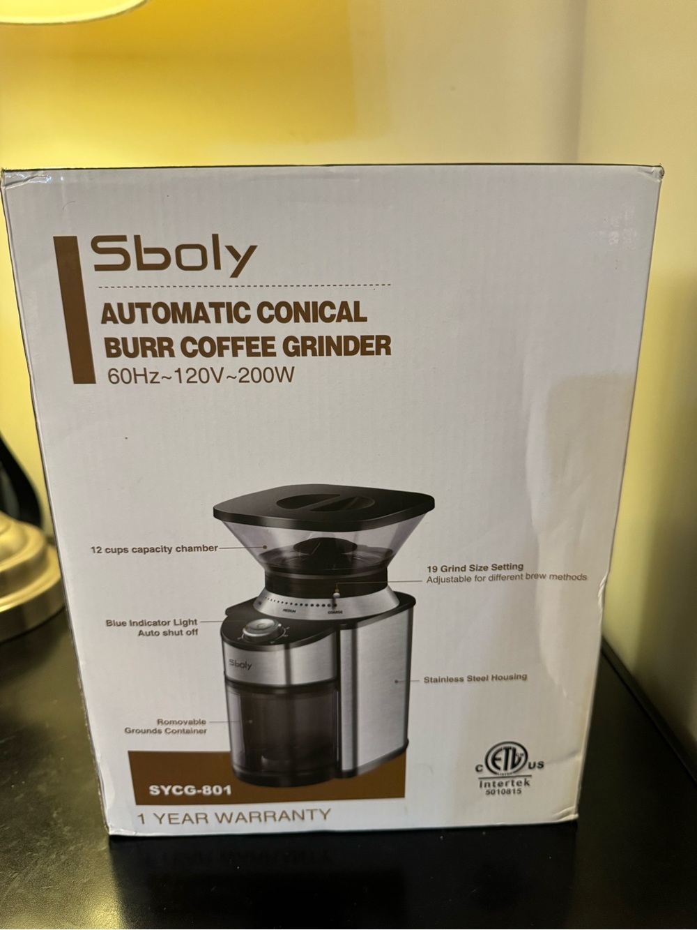 Sboly Automatic Conical Burr Coffee Grinder